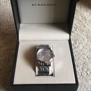 Silver Burberry watch